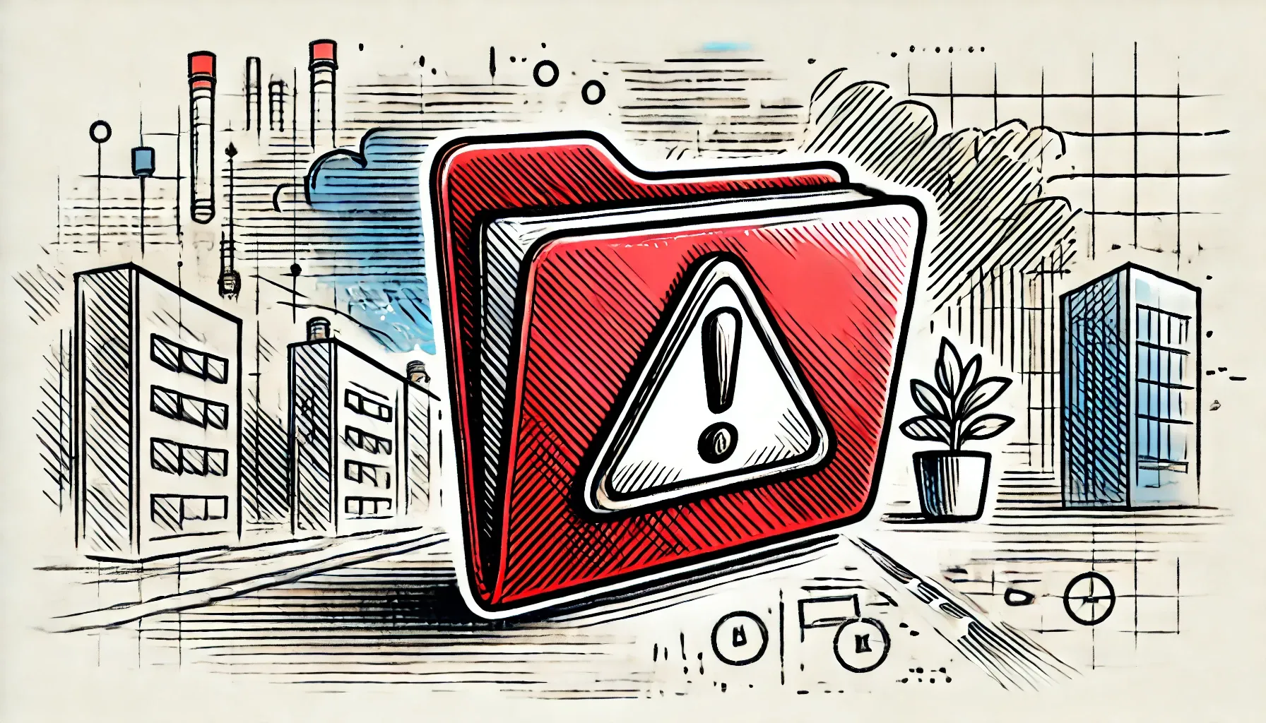 Illustration showing a large warning icon with an exclamation mark Illustration showing a large warning icon with an exclamation mark